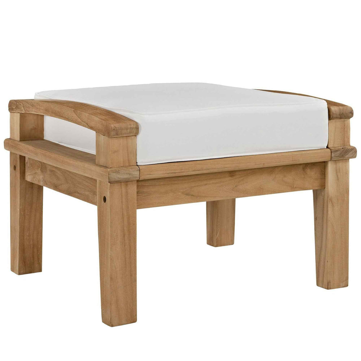 Modway Marina Outdoor Teak Patio Set with White Cushions – 10-Piece Collection by Patio Elegance
