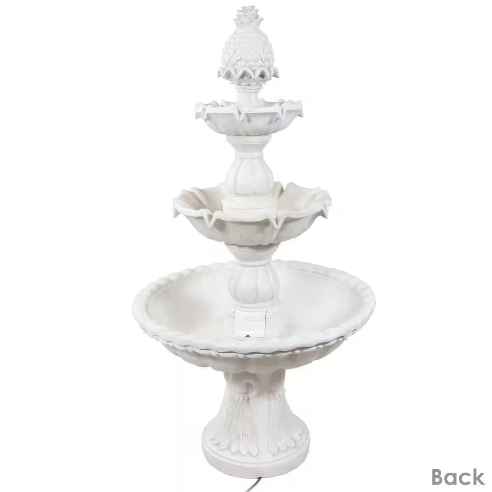 59 In. 3-Tier Welcome Outdoor Water Fountain