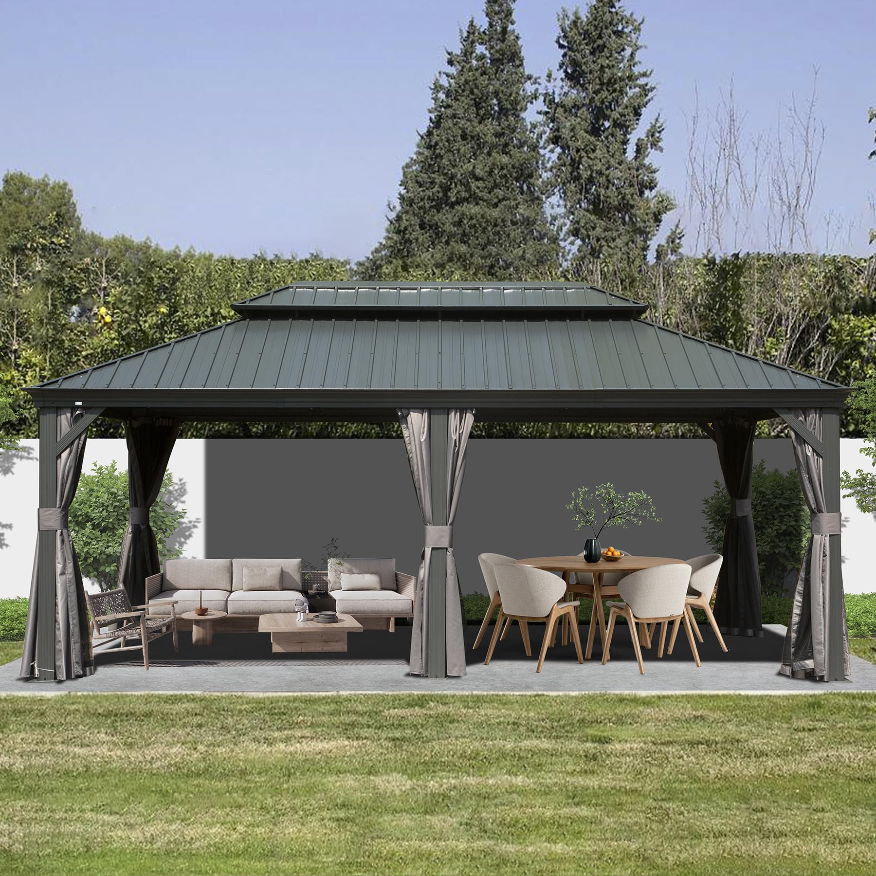12' X 18' Hardtop Gazebo Outdoor Metal Gazebo