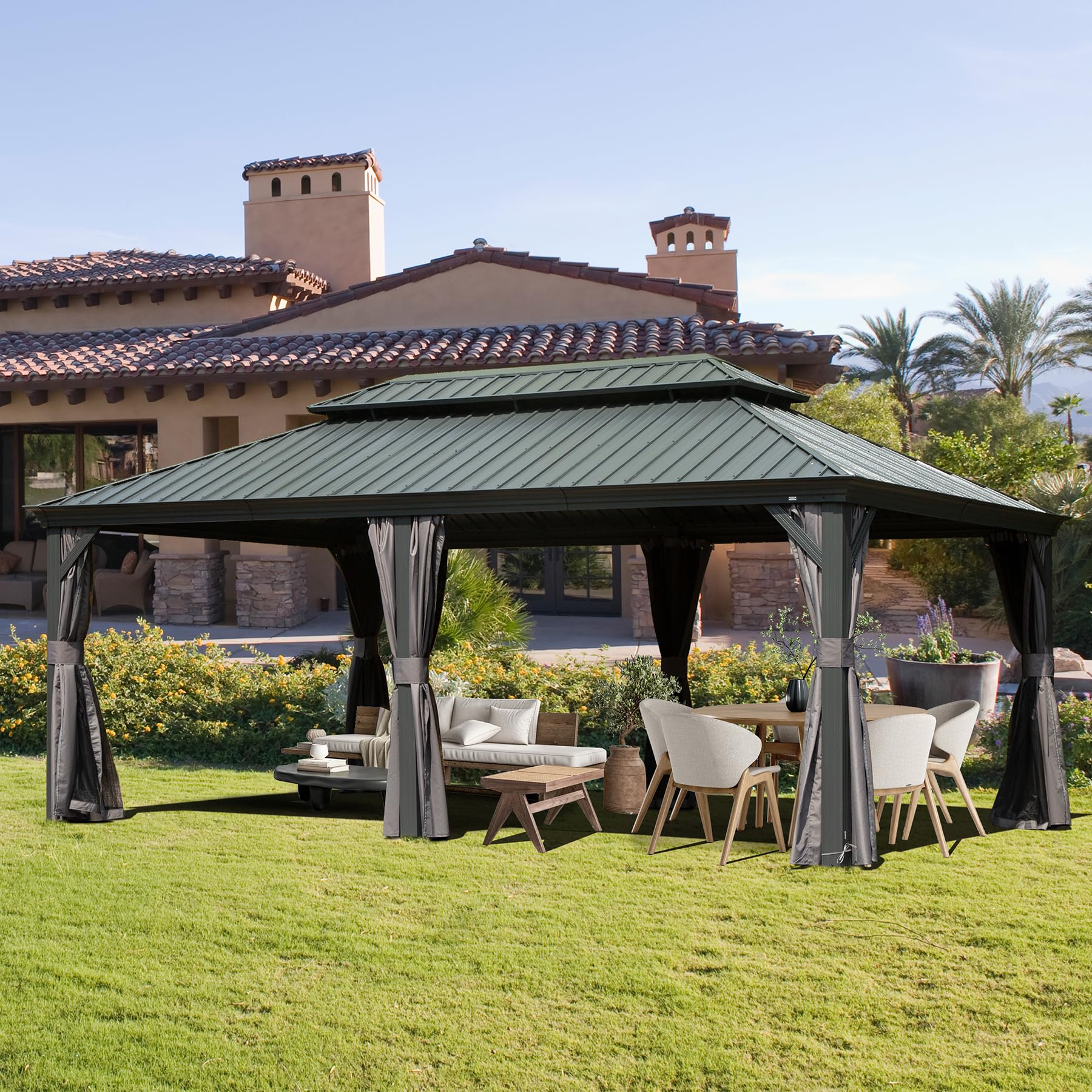 12' X 18' Hardtop Gazebo Outdoor Metal Gazebo