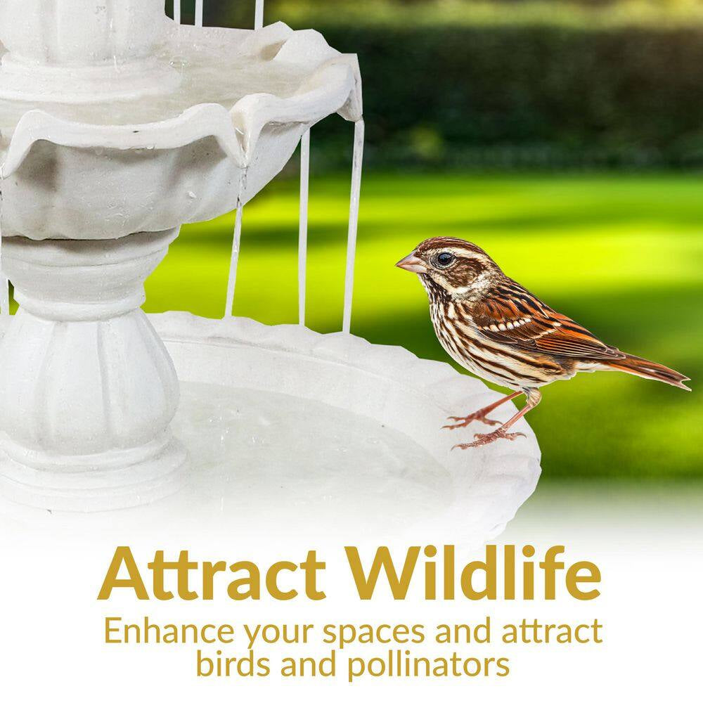 59 In. 3-Tier Welcome Outdoor Water Fountain